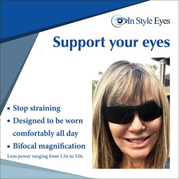 Polarized Bifocal Sunglasses with TR90 Frame, Wrap-Around Semi-Rimless Design